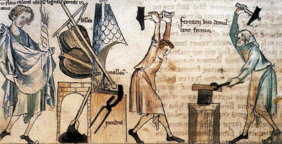 Средневековый кузнец и его инструменты